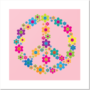 Peace Sign Flowers Posters and Art